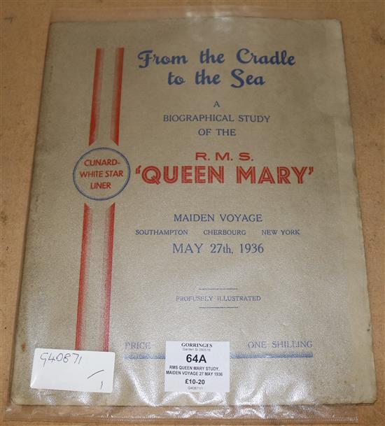 RMS Queen Mary study, maiden voyage 27 May 1936